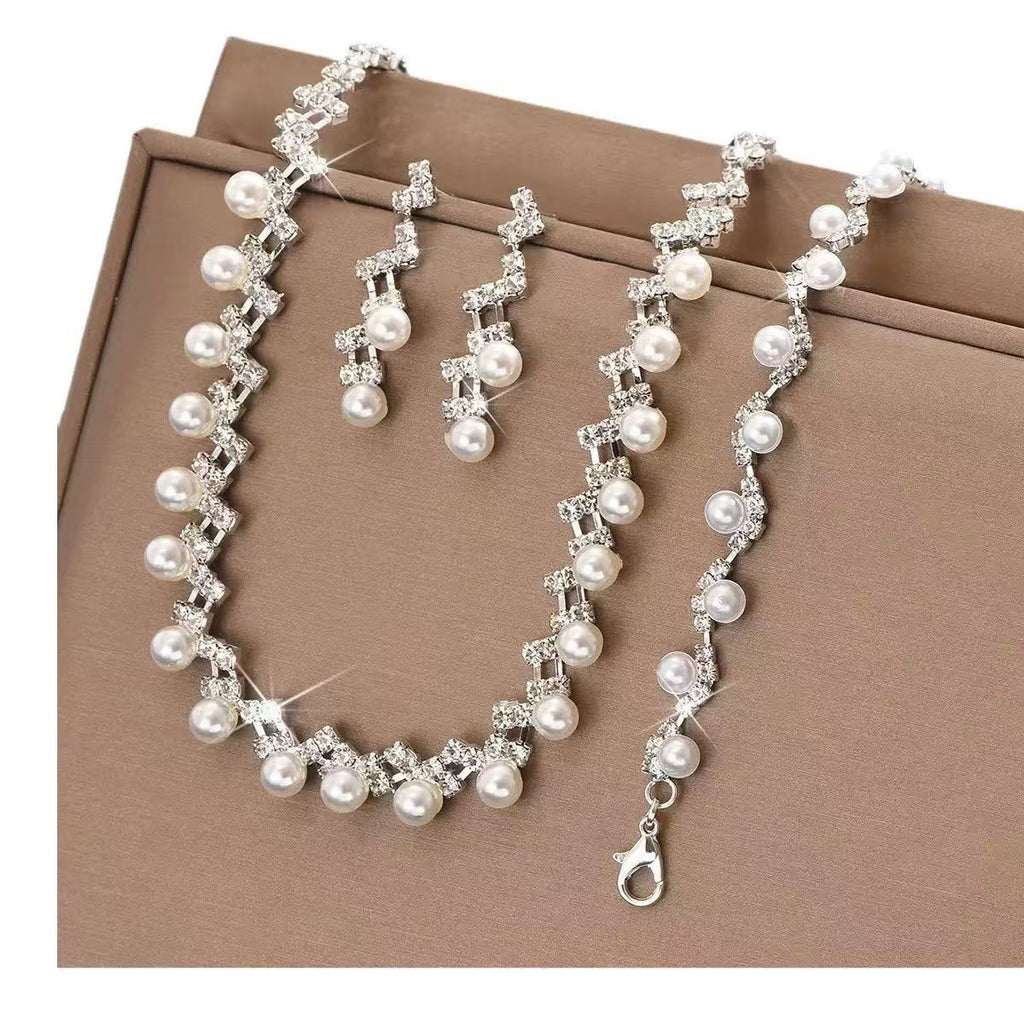 Full Diamond Pearl Luxury Jewelry Set