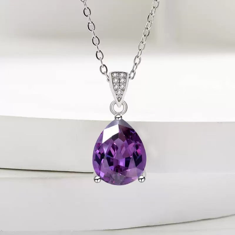 Amethyst Pear Cut Zirconia Jewelry Set