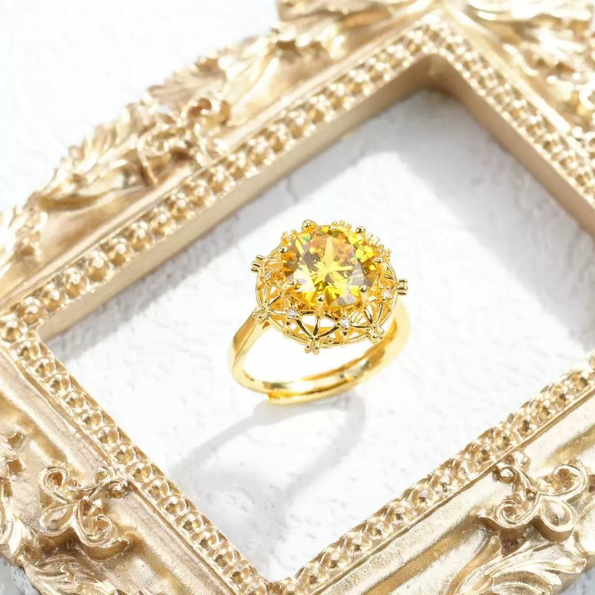 Citrine Bird's Nest Luxury Round Pendant Jewelry
