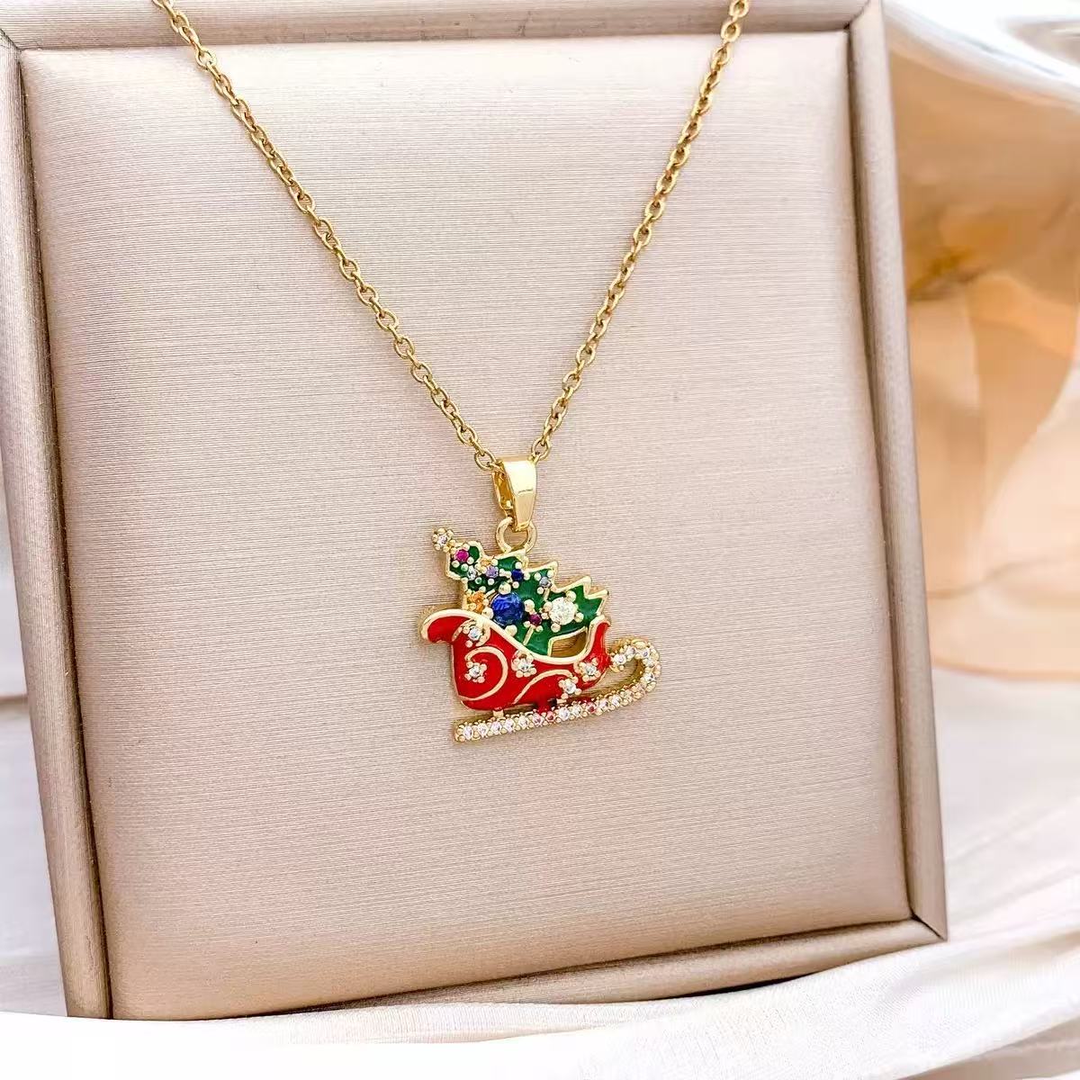 Festive Christmas Stainless Steel Necklace