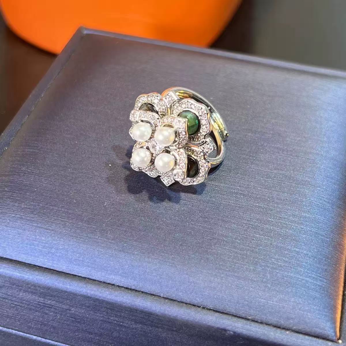 French Abalone Pearl Flower Jewelry Set