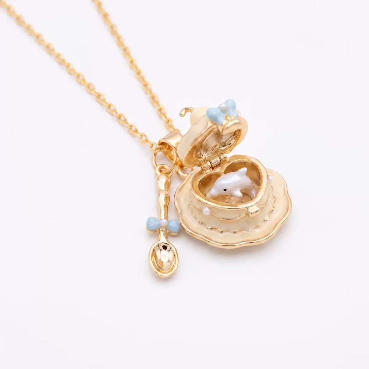 18K Gold Cup Opening Necklace