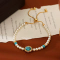 Vintage Natural Turquoise Pearl Bracelet