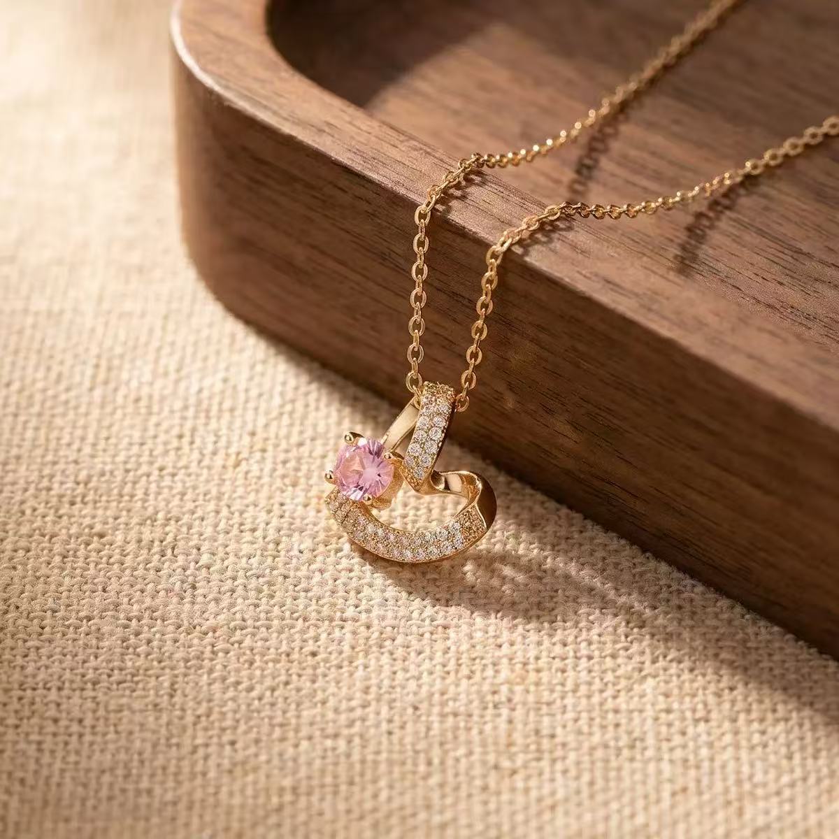 Copper Heart Diamond Necklace