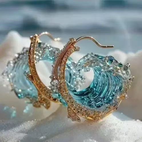 Blue Ocean Wave Jewelry Set
