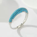 Blue Turquoise Full Diamond Open Band Ring
