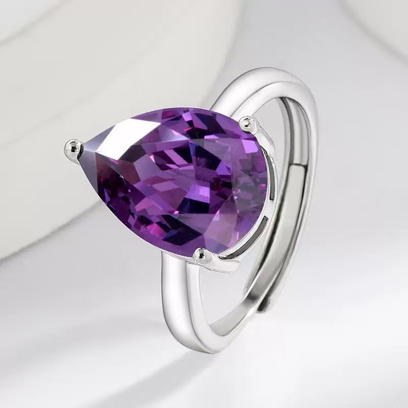 Amethyst Pear Cut Zirconia Jewelry Set