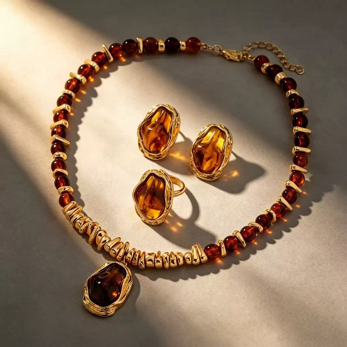 French Vintage Baroque Irregular Pearl Jewelry Set