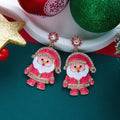 Christmas Gingerbread Man, Candy Cane & Bow Rhinestone Earrings