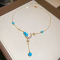 18K Gold Turquoise Blue Bracelet