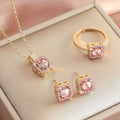 Square Sugar Zircon Jewelry Set