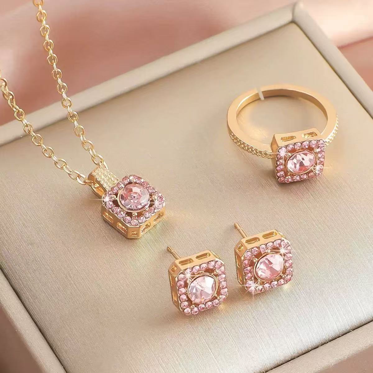 Square Sugar Zircon Jewelry Set