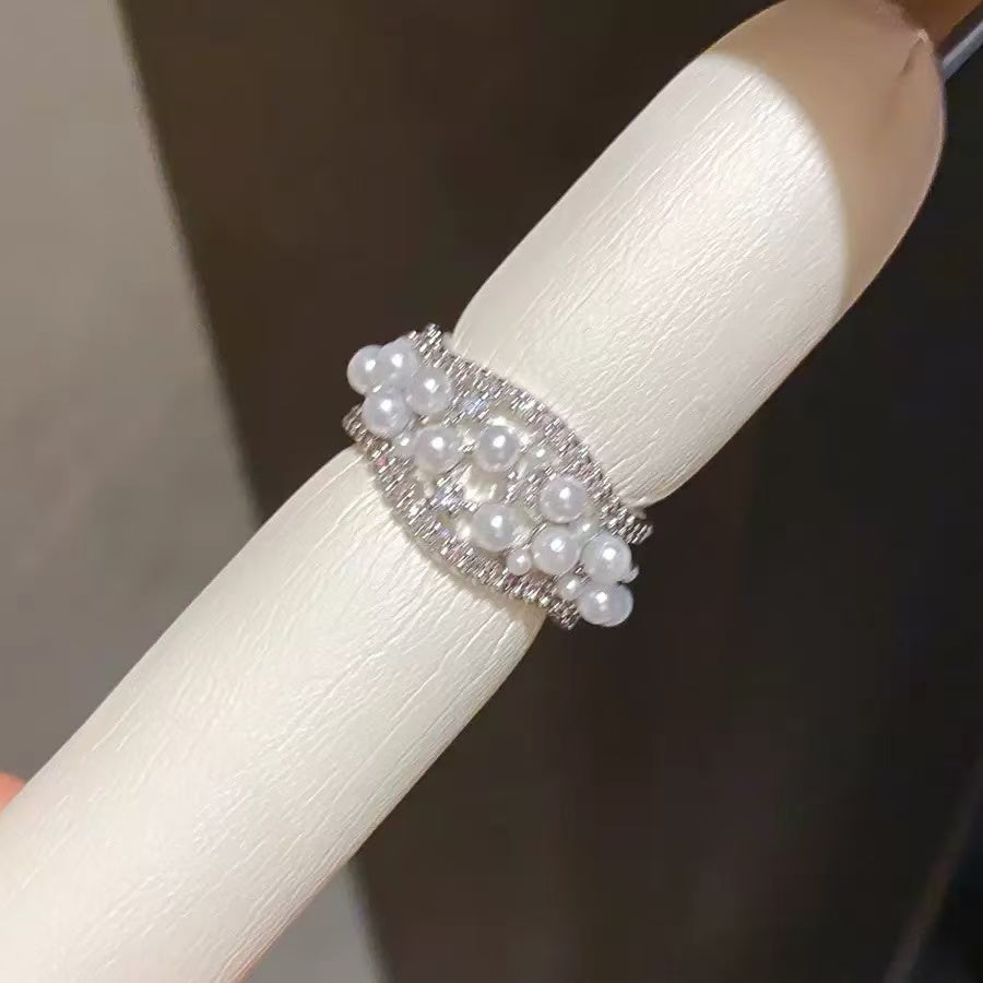 Zircon Pearl Open Ring Set