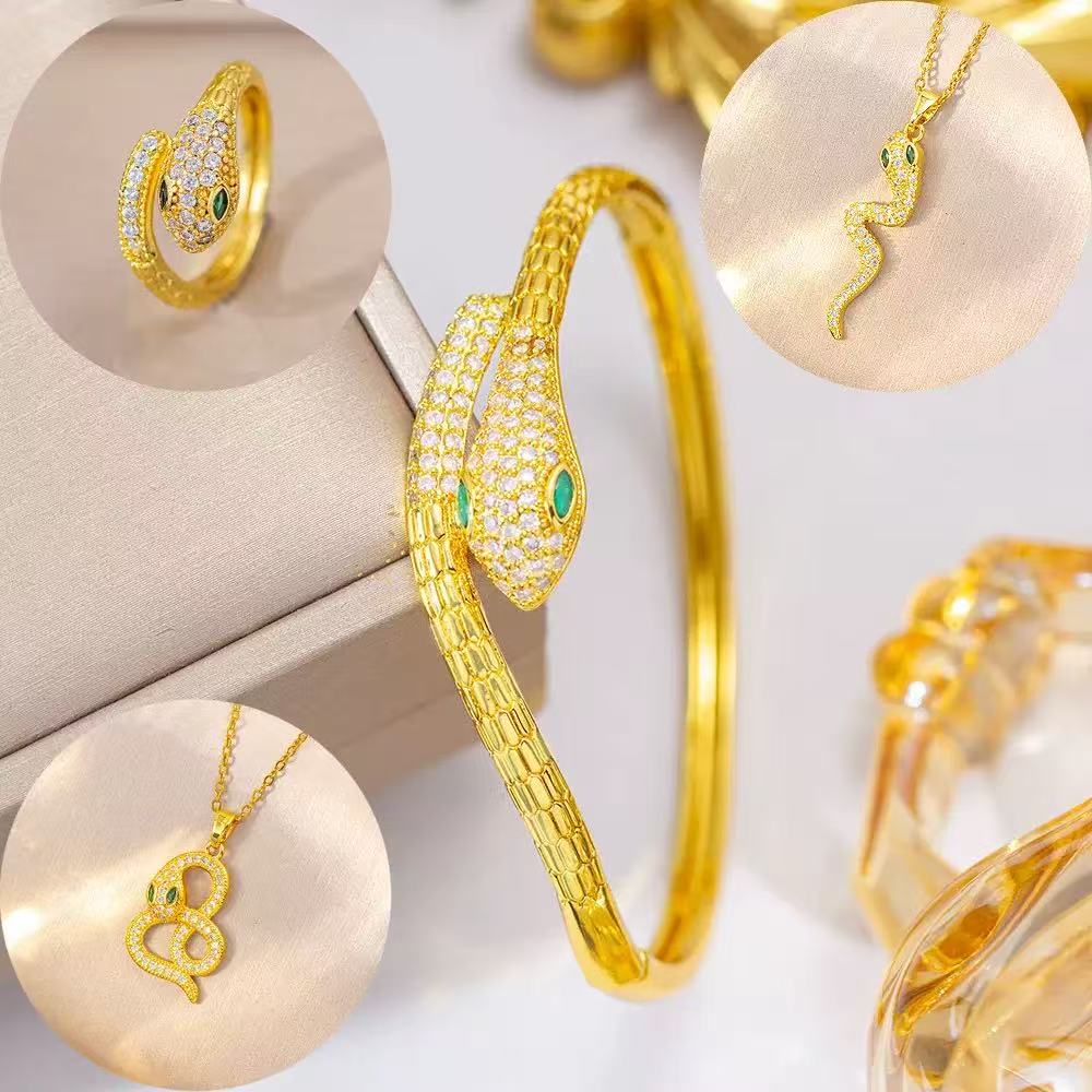 Gold Snake Jewelry Set