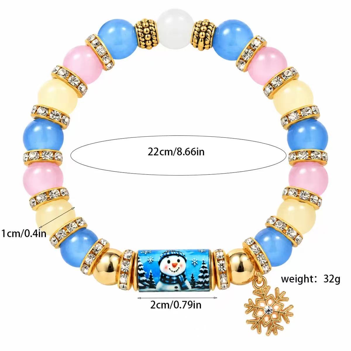 Christmas Snowflake & Bow Bracelet