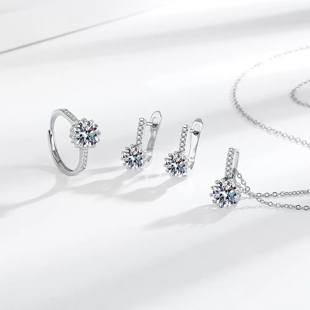 Moissanite Cat Claw Jewelry Set
