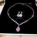 Royal Court Pink Teardrop Crystal Jewelry Set