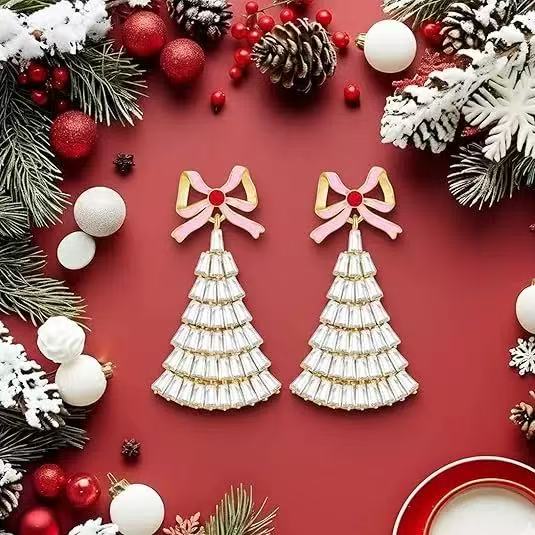 Christmas Tree, Bow & Snowflake Earrings