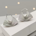French Vintage Textured Woven Fan Earrings