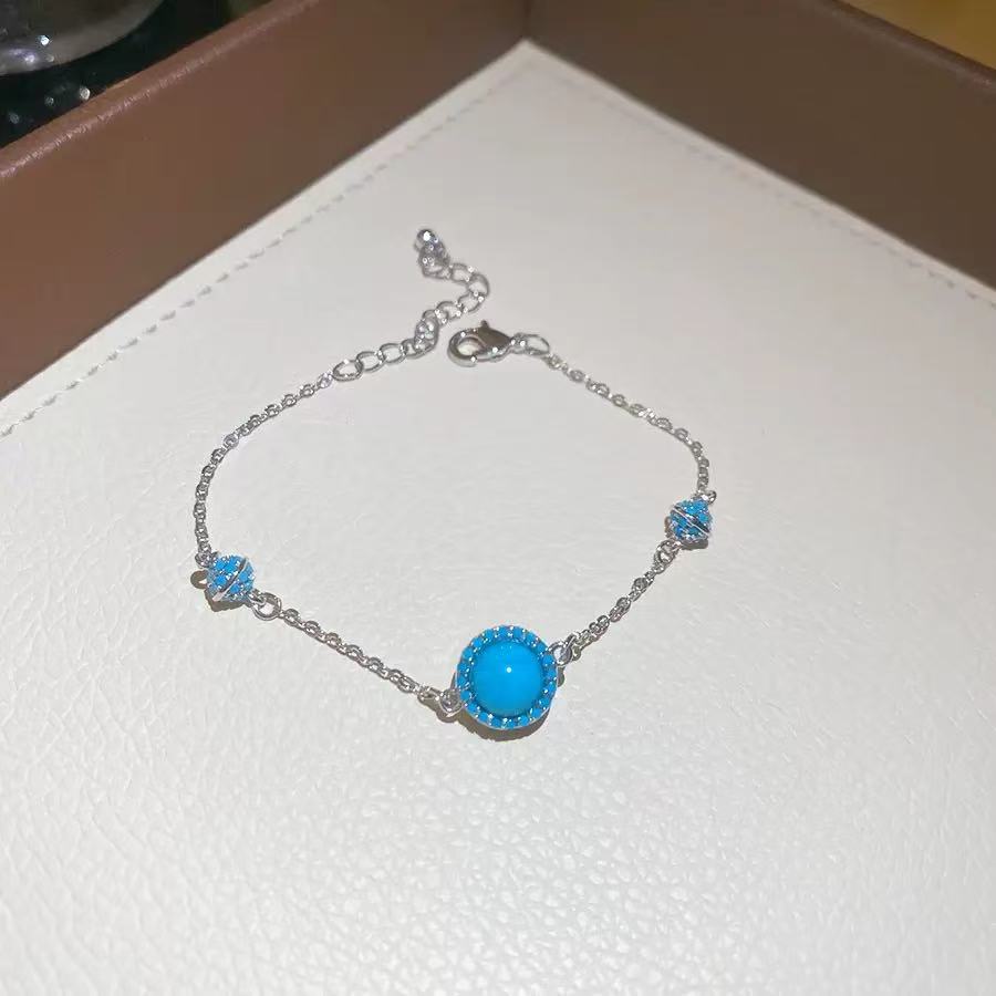 18K Gold Turquoise Blue Bracelet
