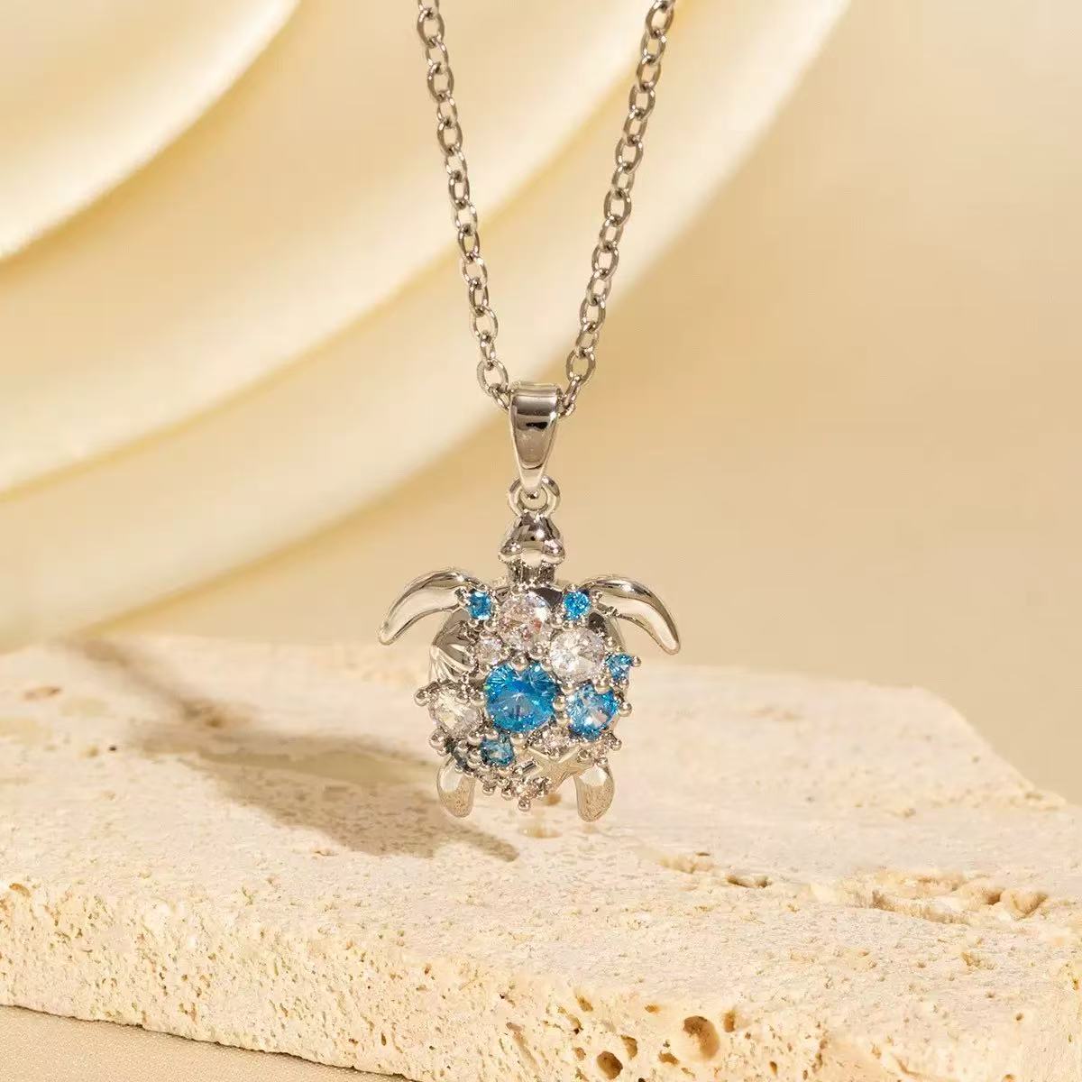 Ocean Series Copper Gold Plated Crab Pearl Zircon Necklace