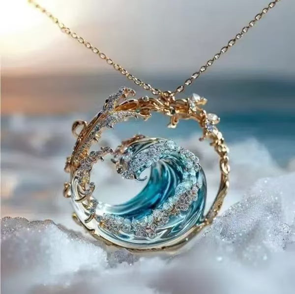 Blue Ocean Wave Jewelry Set