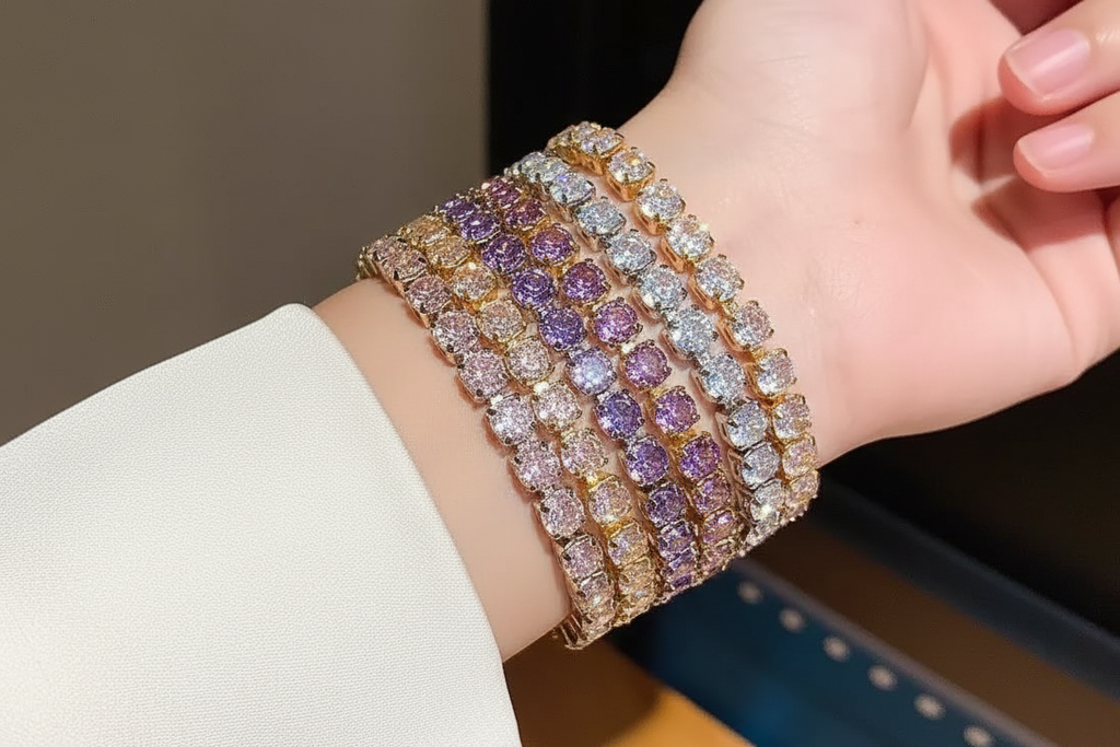 Full CZ Bracelet Stack - No Text