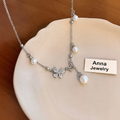 Hollow Butterfly Pearl Necklace