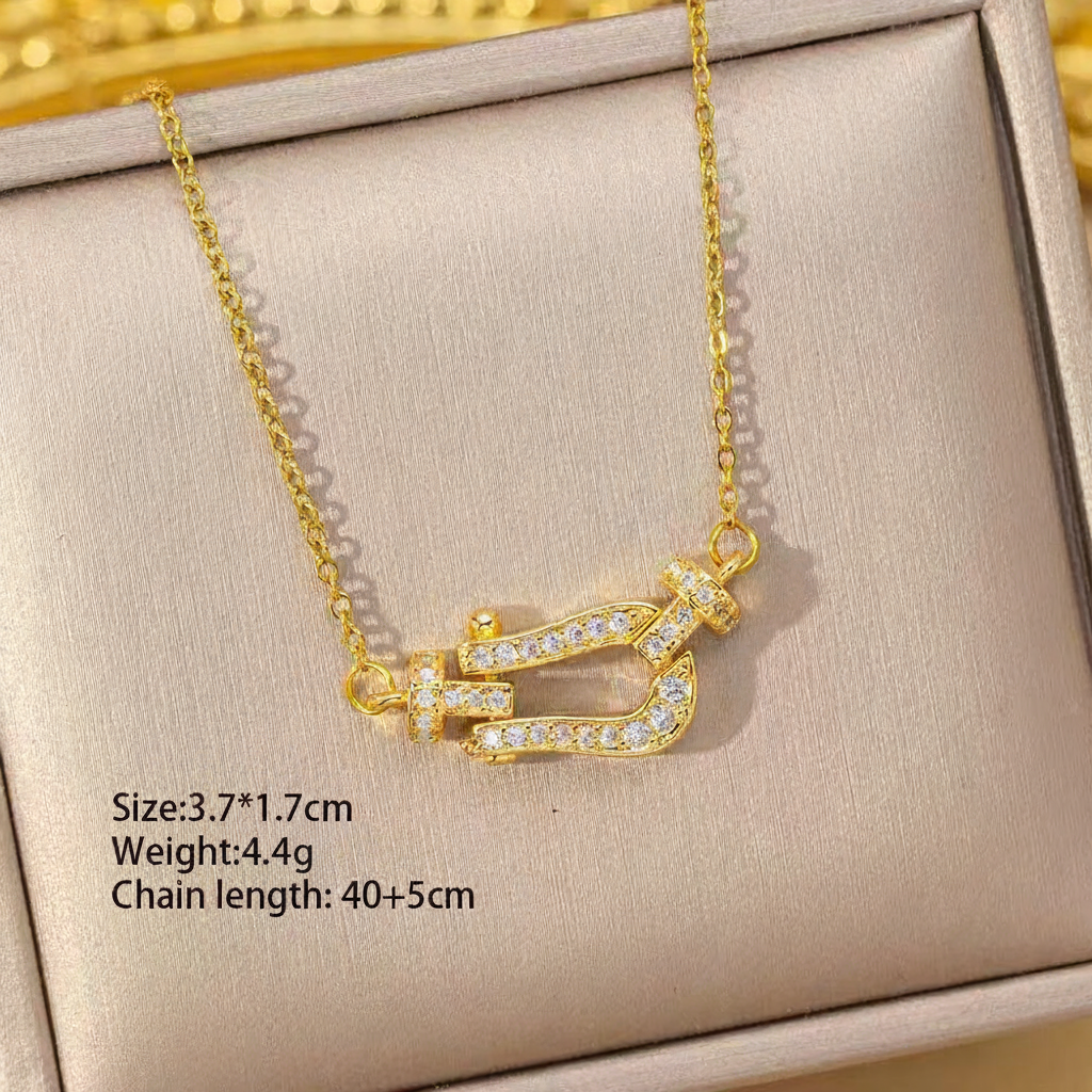 Titanium Steel Horseshoe Necklace